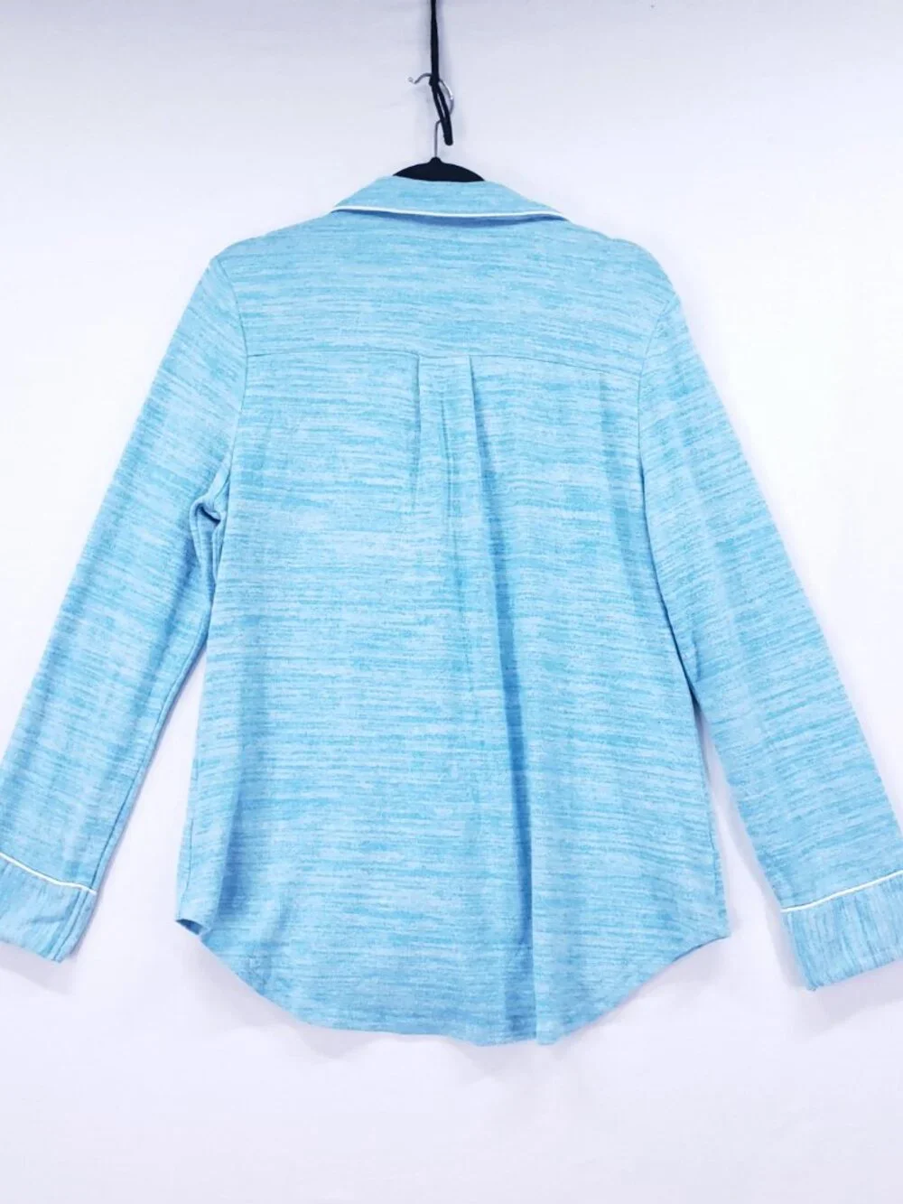Aamikast Soft Pajamas Set Top and Pants Sleepwear Loungewear Blue Size M